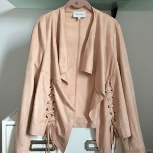 Miss Me Blush Lace Up Jacket
