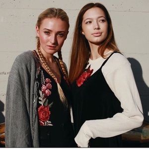 Rose embroidered bodysuit