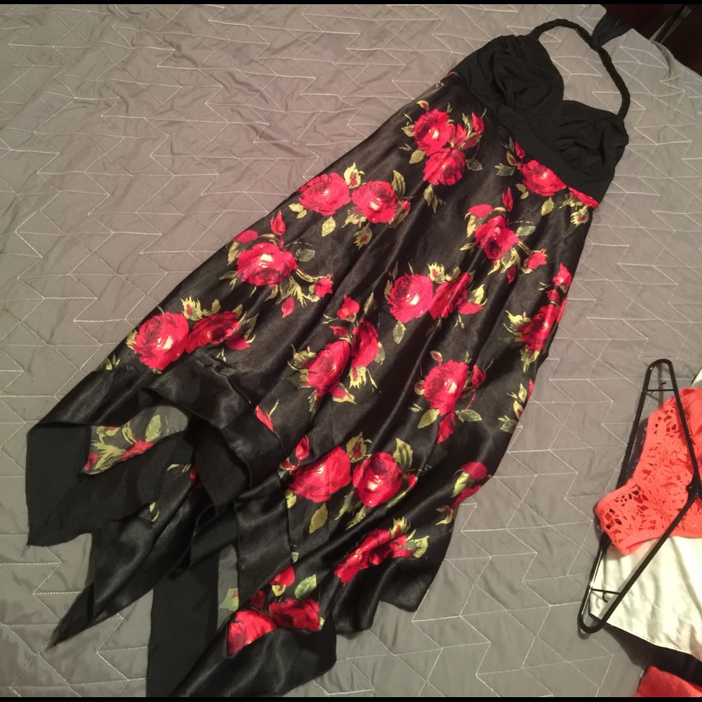 Beautiful satin rose dress