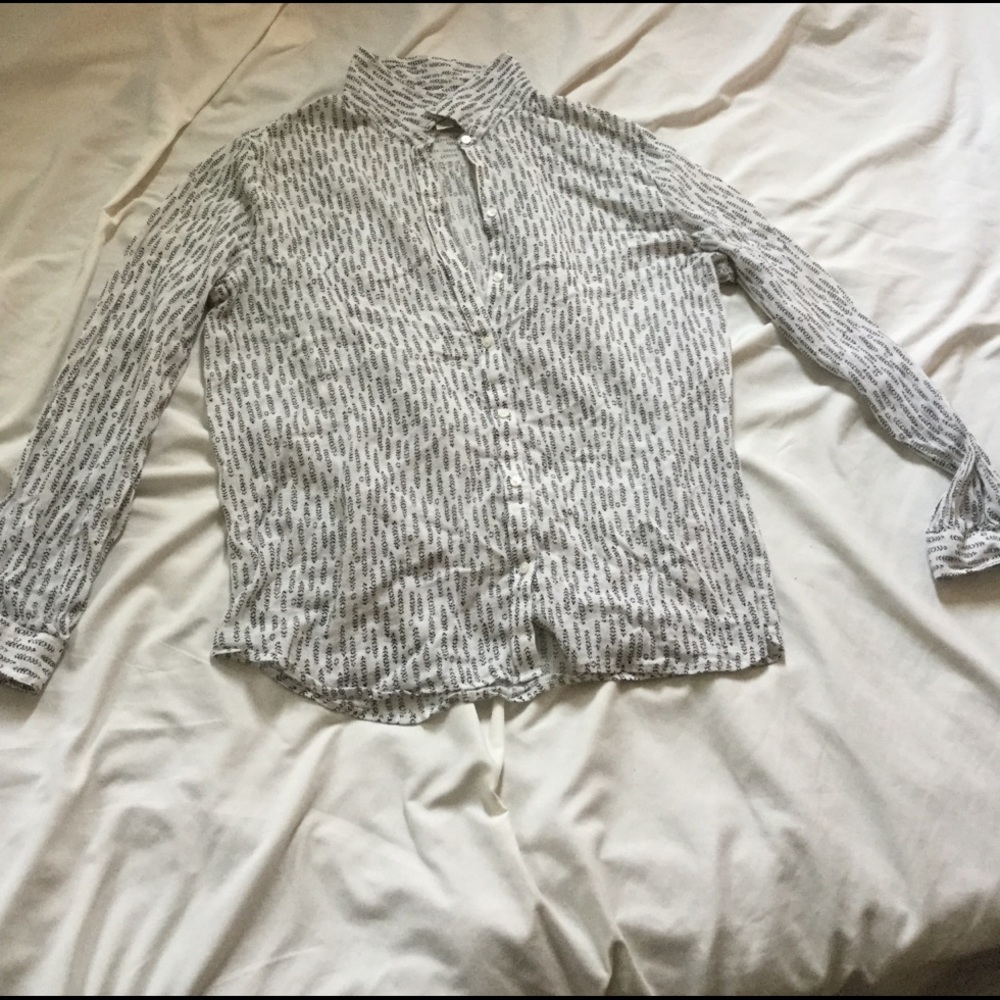 Loft cotton long sleeve button up