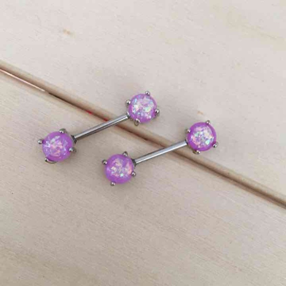 Opal Nipple Rings