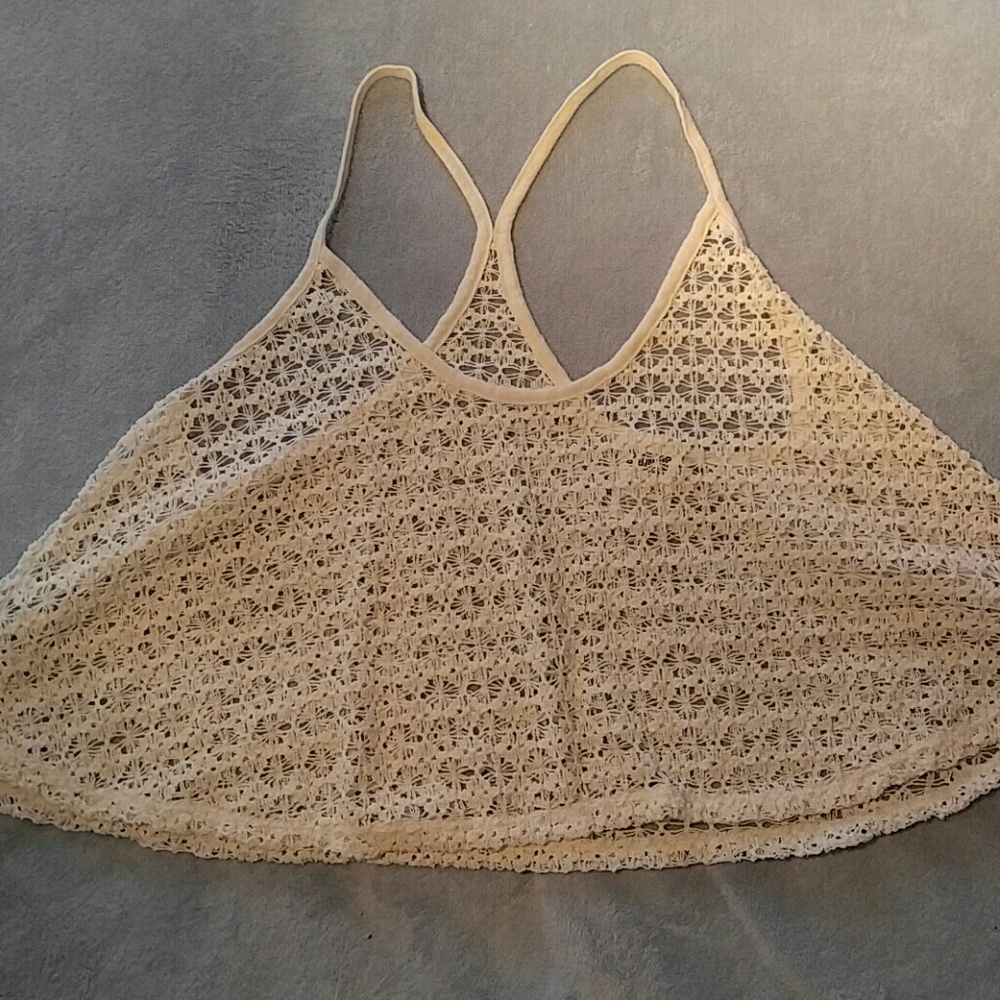 Victoria's Secret Pink Crochet Cropped Tank