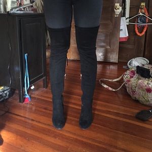 Black over the knee boots