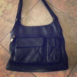 Black leather fossil purse