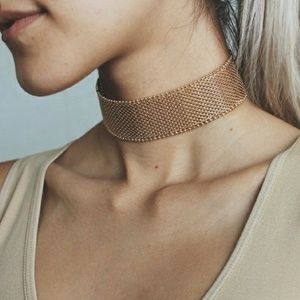 REVOLT SOCIETY Gold Mesh Choker