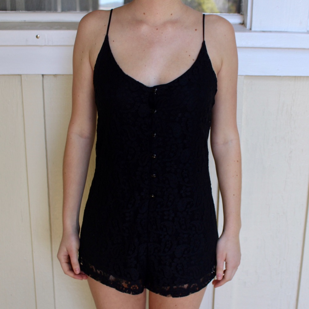Black Lace Romper