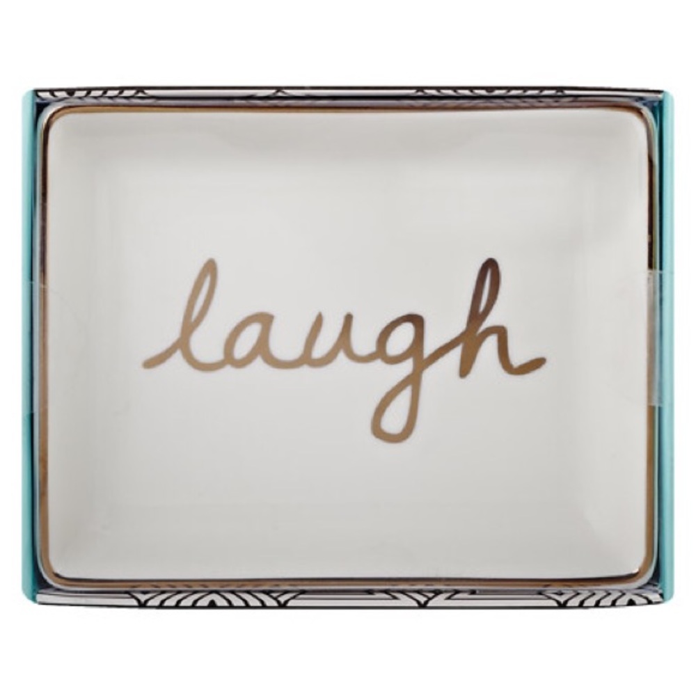 Stoneware Gold Decal Jewelry Dish
