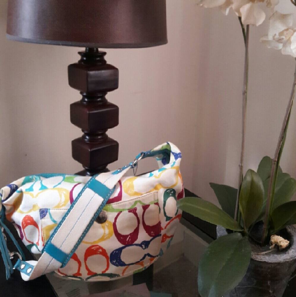 Colorful Coach Hobo bag.