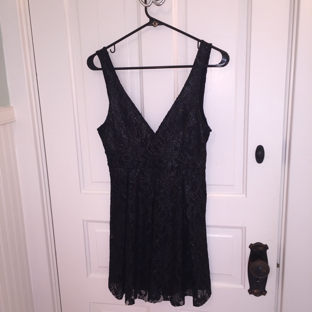 Free People: Metallic Black Dress - Picture 3 of 3