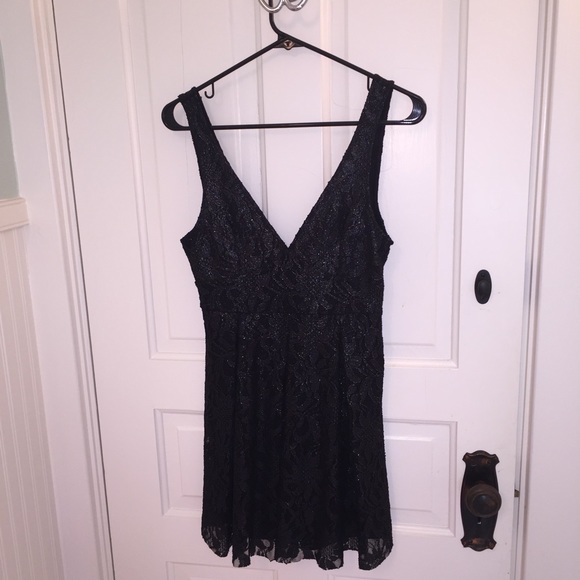 Free People: Metallic Black Dress - Picture 3 of 3