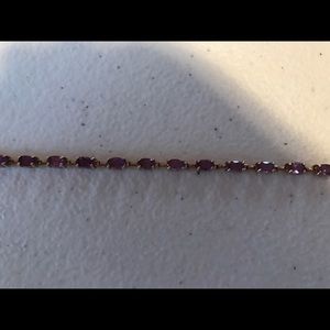 10 karat yellow gold amethyst stone bracelet
