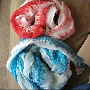 Two Oversized Light Sheer Scarves scarf