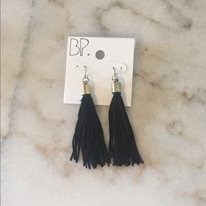 Black tassel earrings