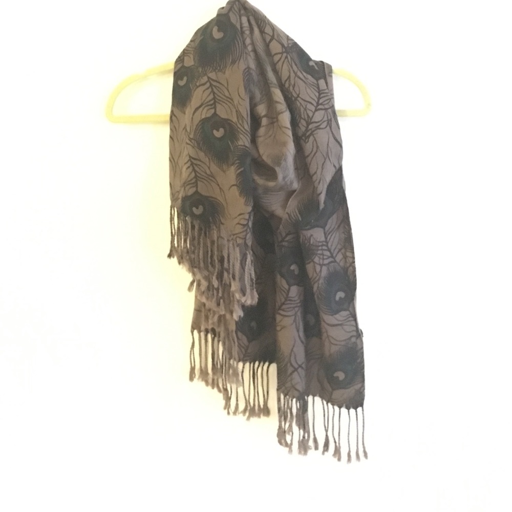 Layering Peacock Feather Scarf