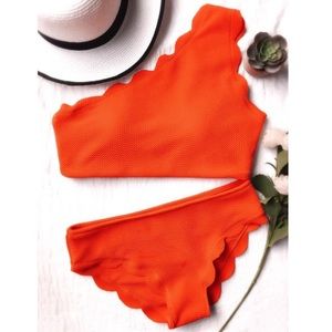 Orange Scalloped bikini