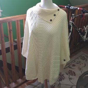 Irish cream sweater poncho by Talbots