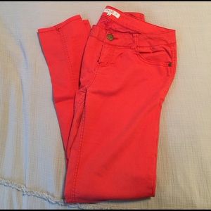 Orange skinny jeans