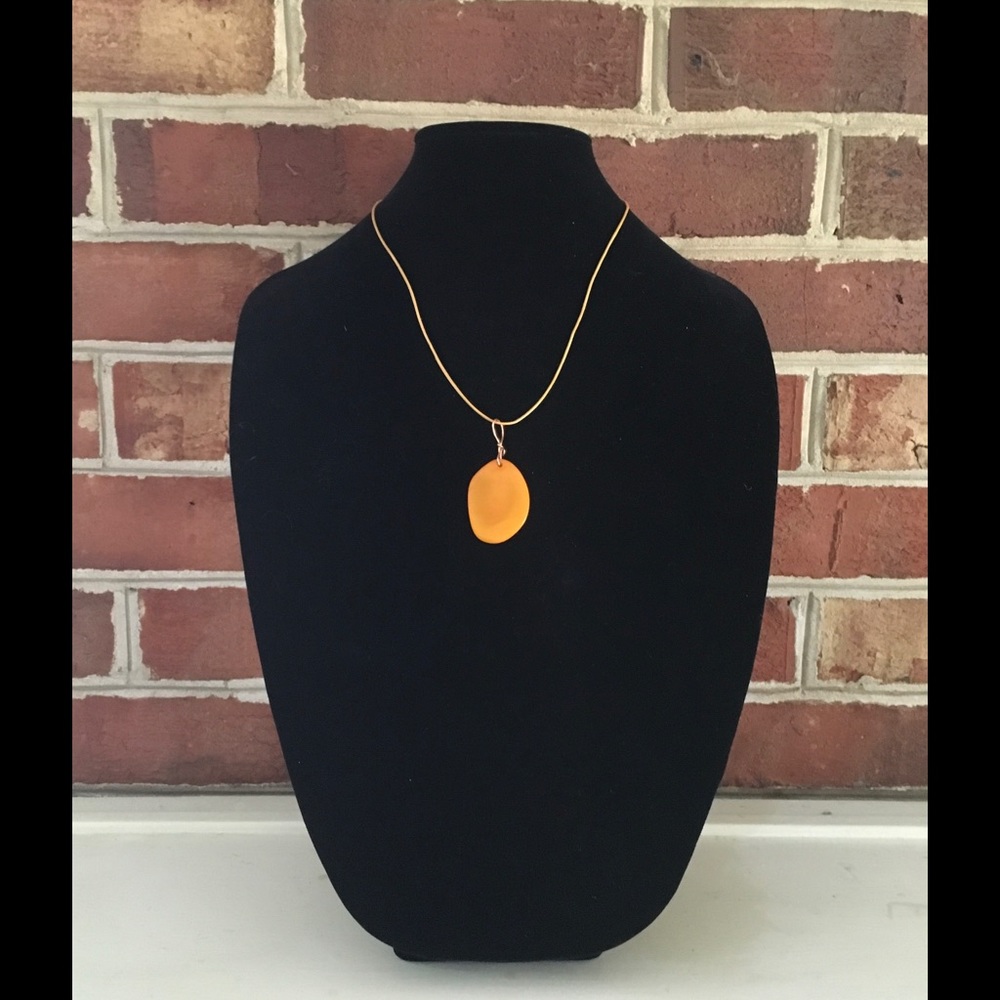 Gorgeous Organic Ivory Pendant with Leather, NEW!!