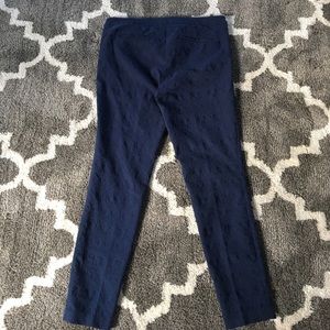 Saint Tropez West Pants - Beautiful embossed ankle length fitted navy pants Saint Tropez West Pants - Beautiful embossed ankle length fitted navy pants