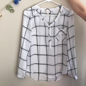 Black/White Sheer Blouse
