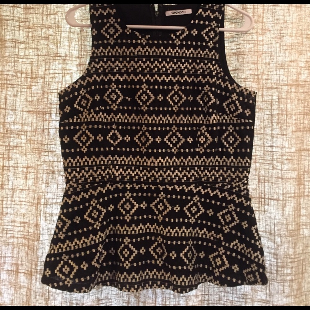 Black and cream fitted detailed tank