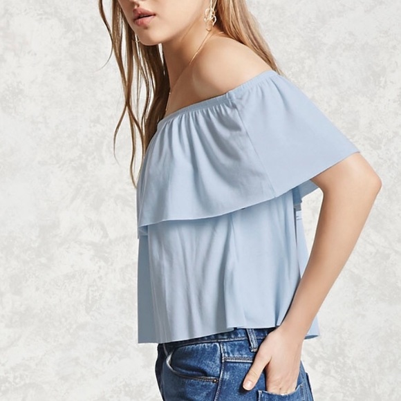 🌺🌷1 LEFT!!!SALE!OFF- THE SHOULDER FLOUNCE TOP🎀 - Picture 2 of 3