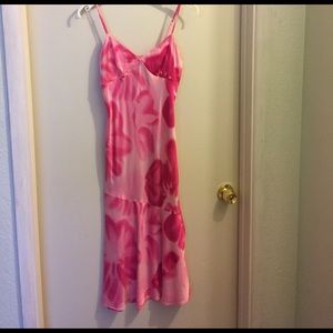 Pink silk slip dress