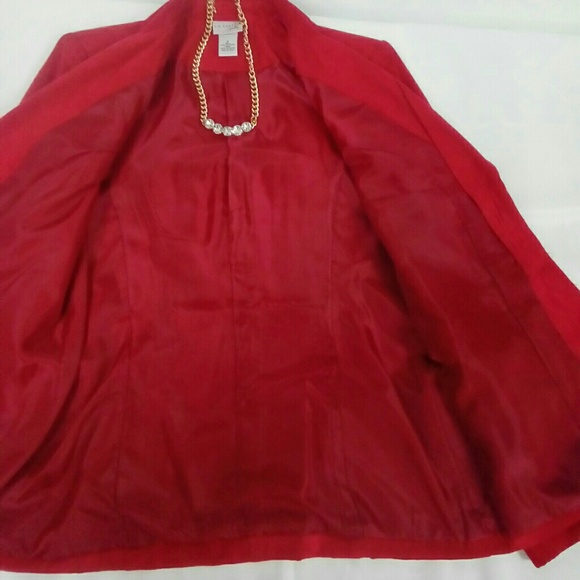 Kim Rogers Signature Red Faux Suede Blazer Sz. S - Picture 2 of 3