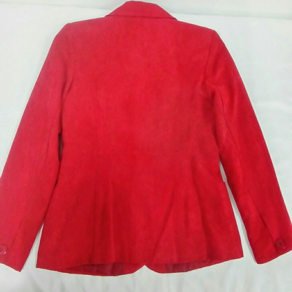 Kim Rogers Signature Red Faux Suede Blazer Sz. S - Picture 3 of 3