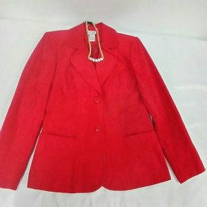 Kim Rogers Signature Red Faux Suede Blazer Sz. S