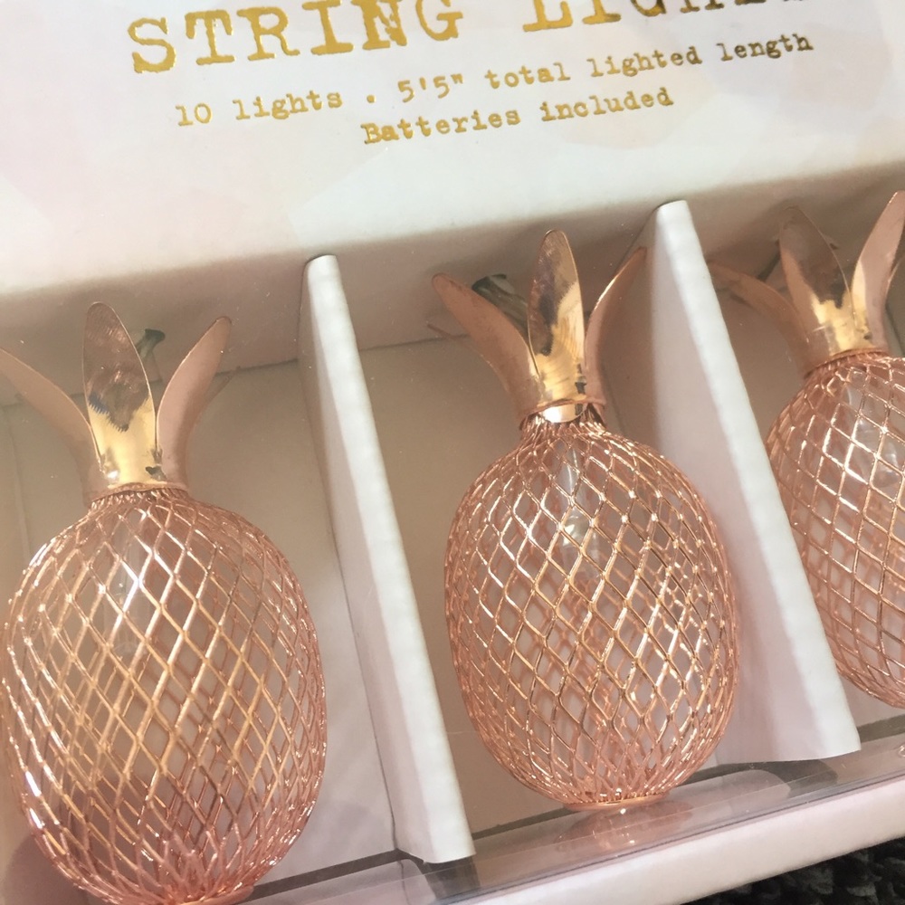 SOLD❤️❤️❤️Rose Gold 🍍 String Lights! 💗🍍✨ - Picture 2 of 3