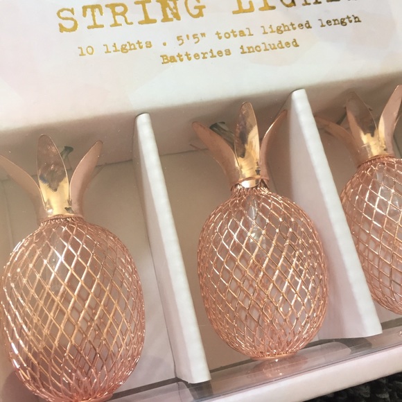 SOLD❤️❤️❤️Rose Gold 🍍 String Lights! 💗🍍✨ - Picture 2 of 3