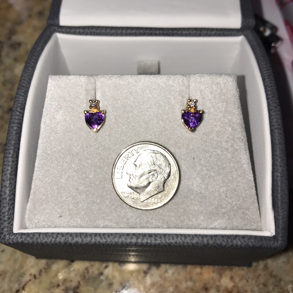 Amethyst & Diamond earrings