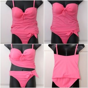 🆕 Coral Pink Tankini Swimsuit