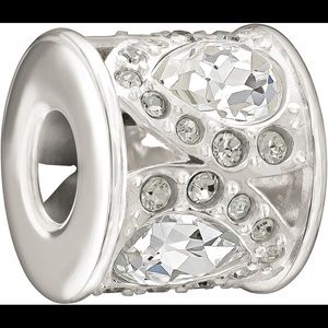 Chamilia Royal Petal Grey & White Swarovski  Bead