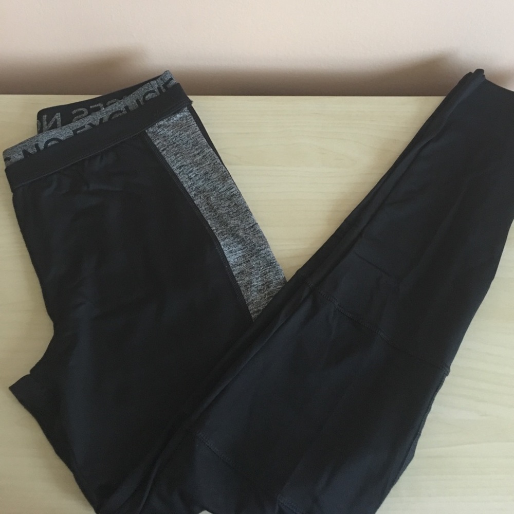 Forever 21 Black/Heather Grey Athletic Tights