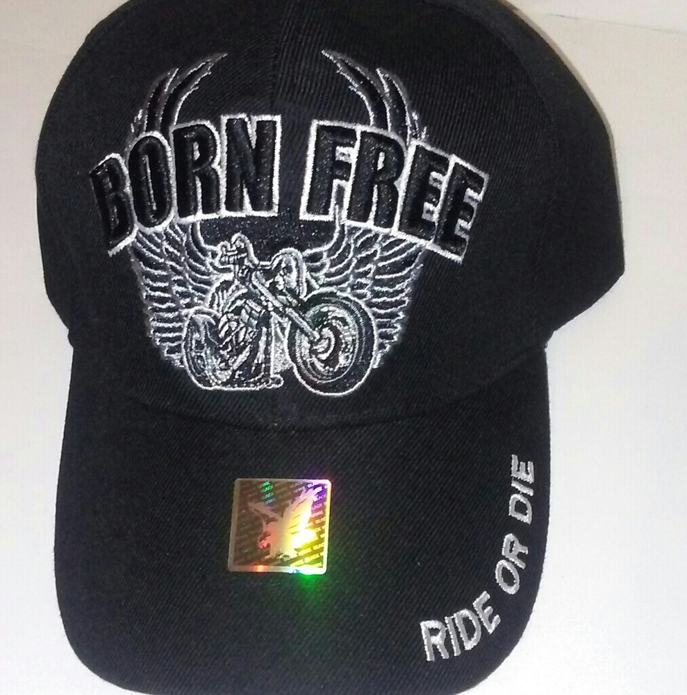 Mens Born Free Black Basball Cap