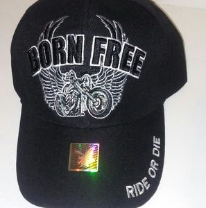 Mens Born Free Black Basball Cap