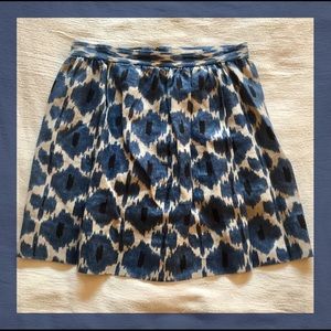 ❤️MICHAEL KORS Ikat Geo Blue Khaki Linen Skirt❤️
