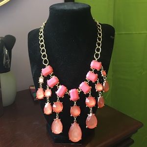 Beautiful coral chandelier statement necklace