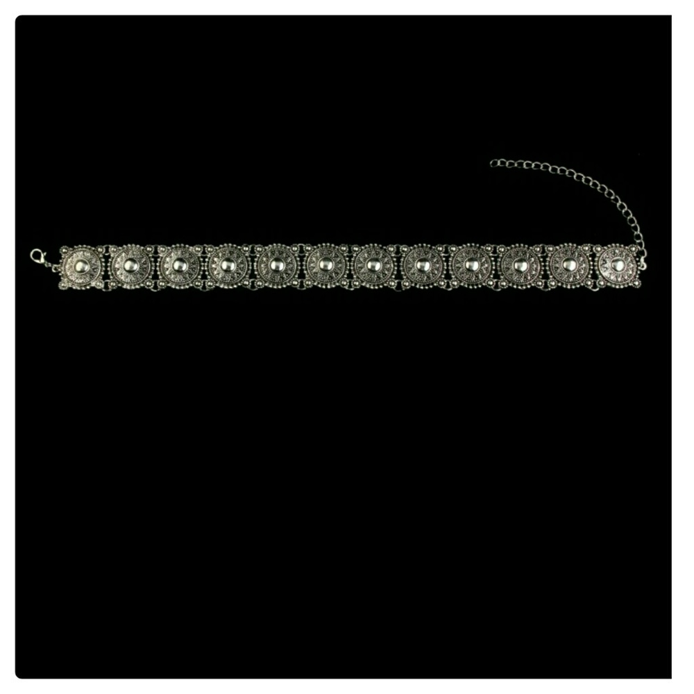 JUST IN: Antiqued Silver Choker Necklace NWOT - Picture 3 of 4