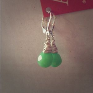 Sterling and green chalcedony earrings