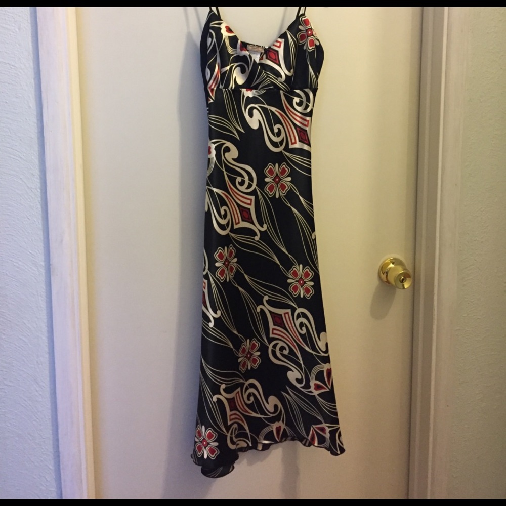 Black silk slip dress