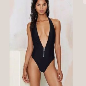 Nasty Gal Black One Piece Swimsuit
