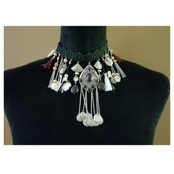 Jewelry - JUST IN: Boho Coin Tassel Choker Necklace NWOT