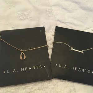 Two L.A. Hearts necklaces