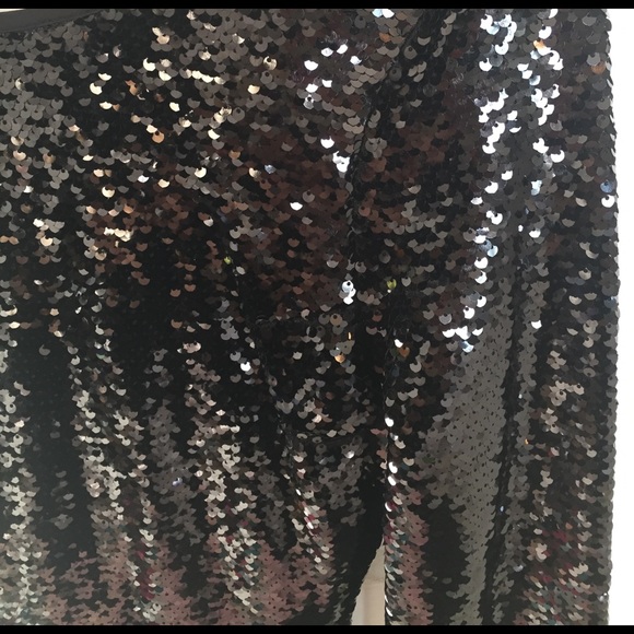 NWOT Low Back Black Sequin Dress - Picture 2 of 3
