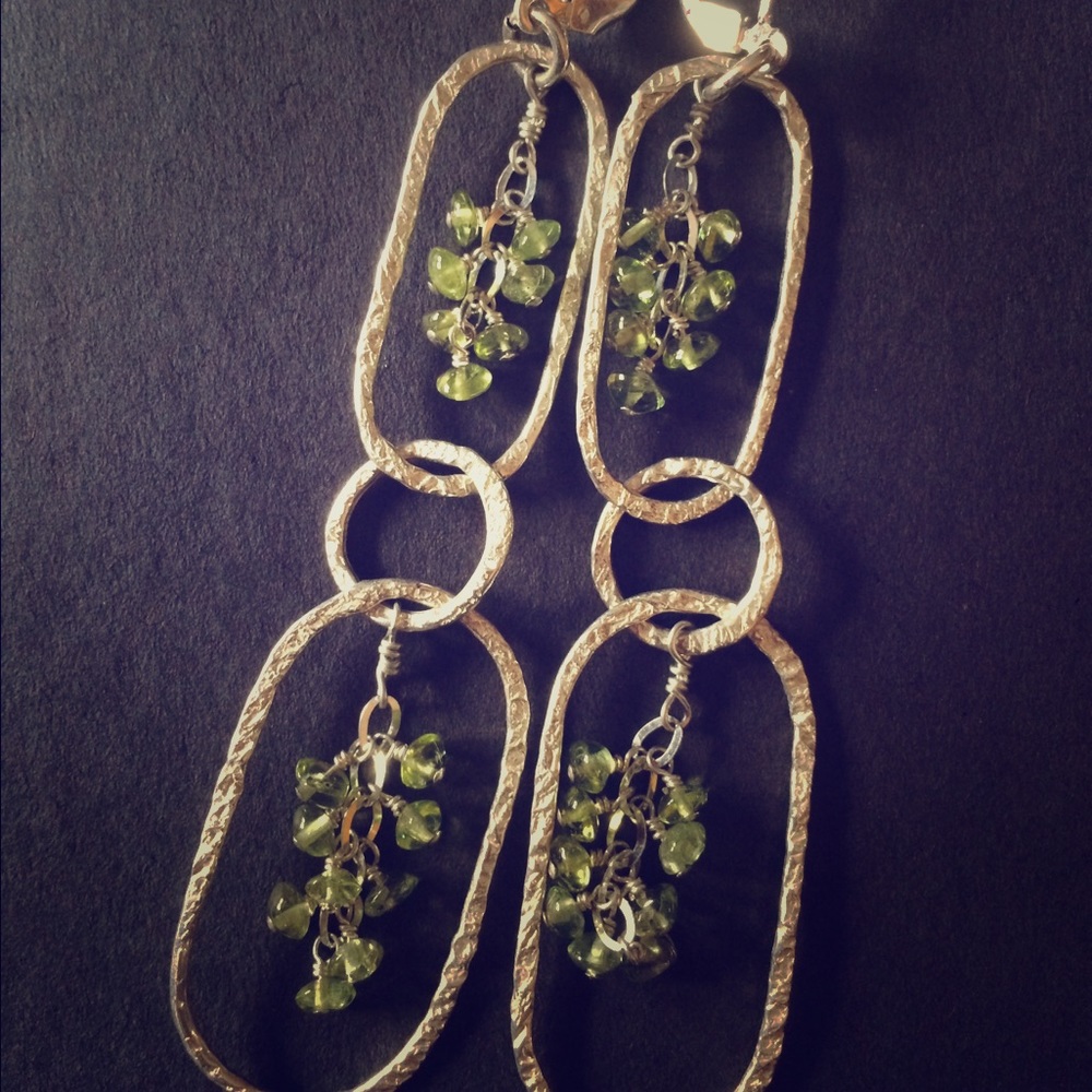 Sterling silver and peridot earrings