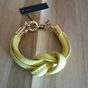 Marc Jacobs Leather Knot Gold Bracelet Yellow