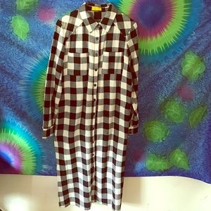 Black & White Plaid Duster